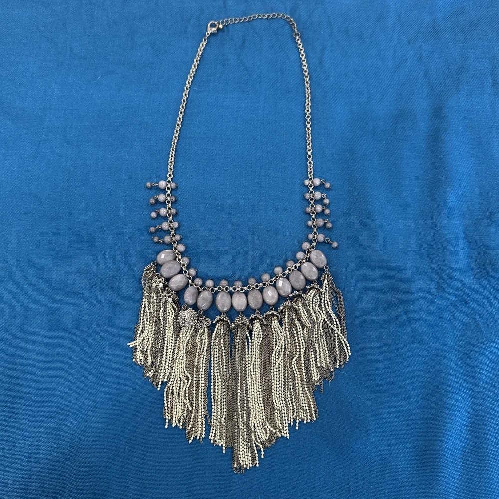 Anthropologie Teralyn Tassel Necklace Pendant Bib Statement Jewelry $78.00